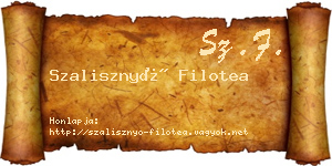 Szalisznyó Filotea névjegykártya