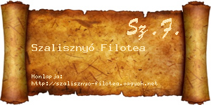Szalisznyó Filotea névjegykártya